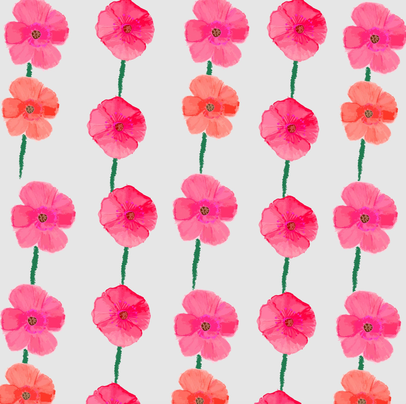 Poppies Wallpaper - Pink