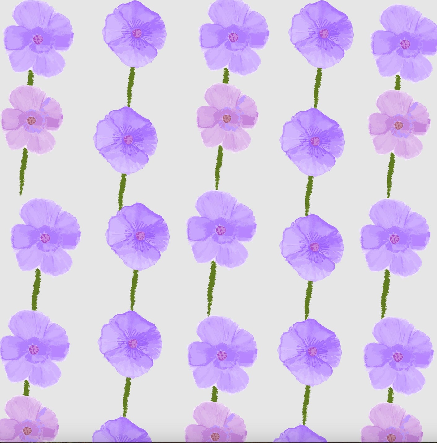 Poppies Wallpaper - Mauve