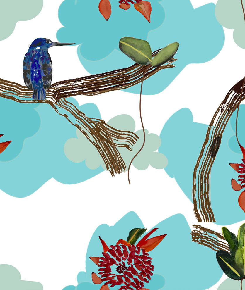 Azure King Fisher - wallpaper
