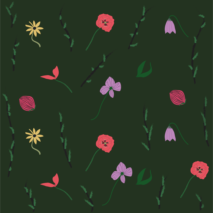 Wild Flowers Rug -  Green